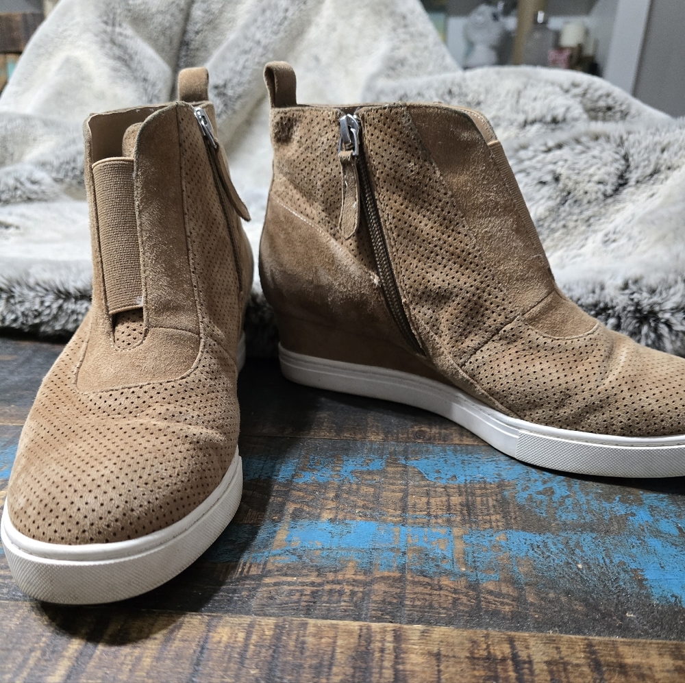 Paolo Tan Wedge Ankle Booties